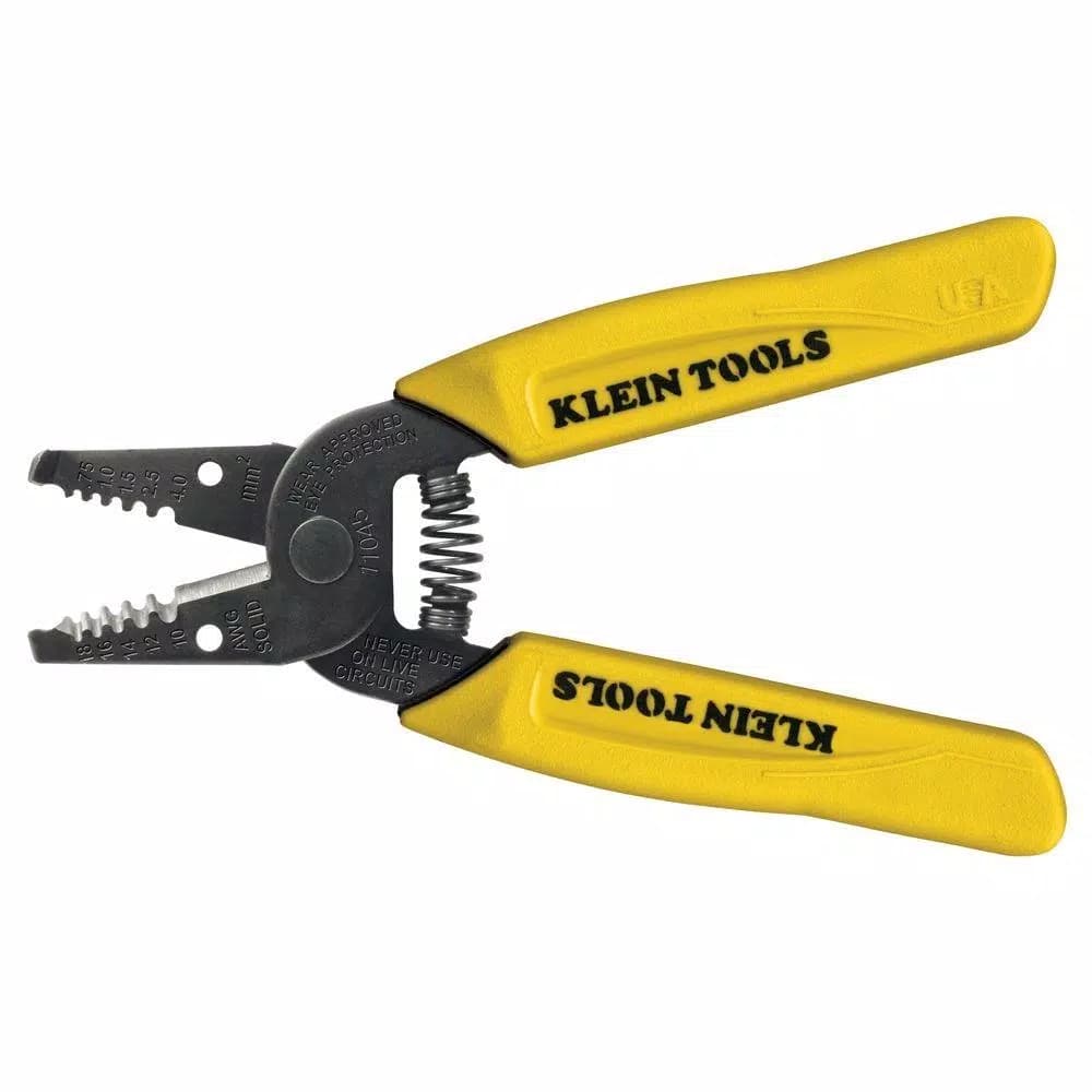 Klein Tools 6-1/4 in. Wire Stripper and Cutter for 10-18 AWG Solid Wire, Hardened Steel