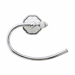 MODONA Flora Series C-Style Towel Ring, White Porcelain and Polished Chrome thumbnail 2