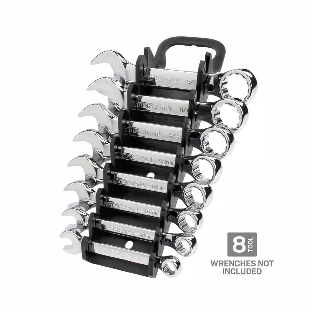 TEKTON 8-Tool Store-and-Go Stubby Wrench Keeper, Low Profile Toolbox Organizer, Black