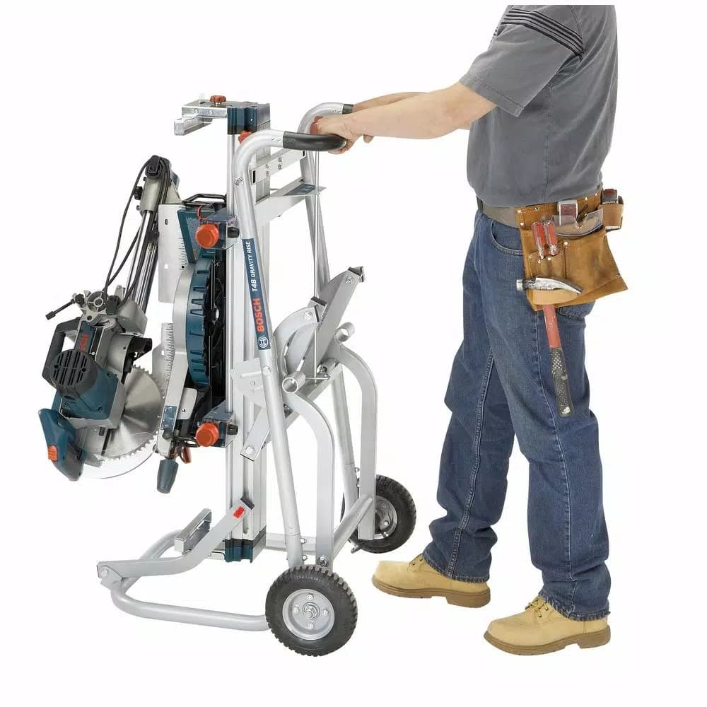 Bosch CM10GD 10 in. Dual-Bevel Sliding Glide Miter Saw with Gravity Rise Stand and Wheels