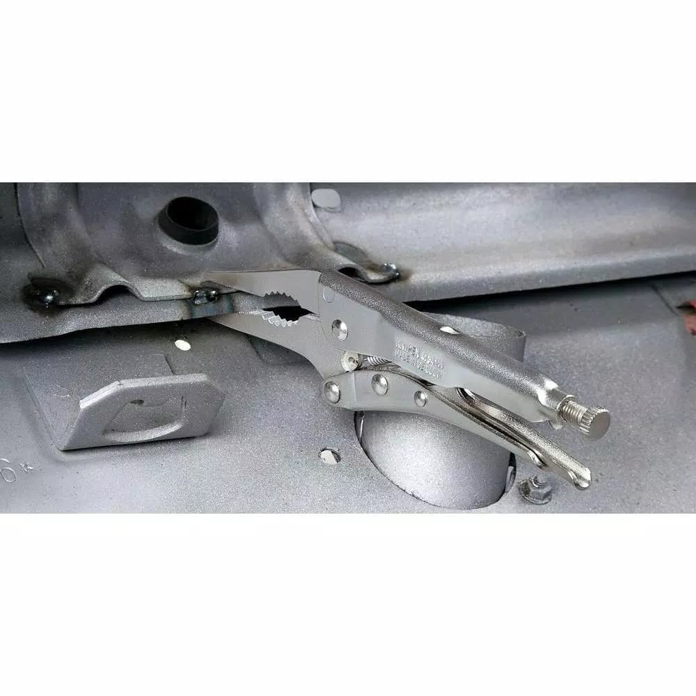 KNIPEX 6-1/2 in. Long Nose Locking Pliers with Chrome Vanadium Jaws