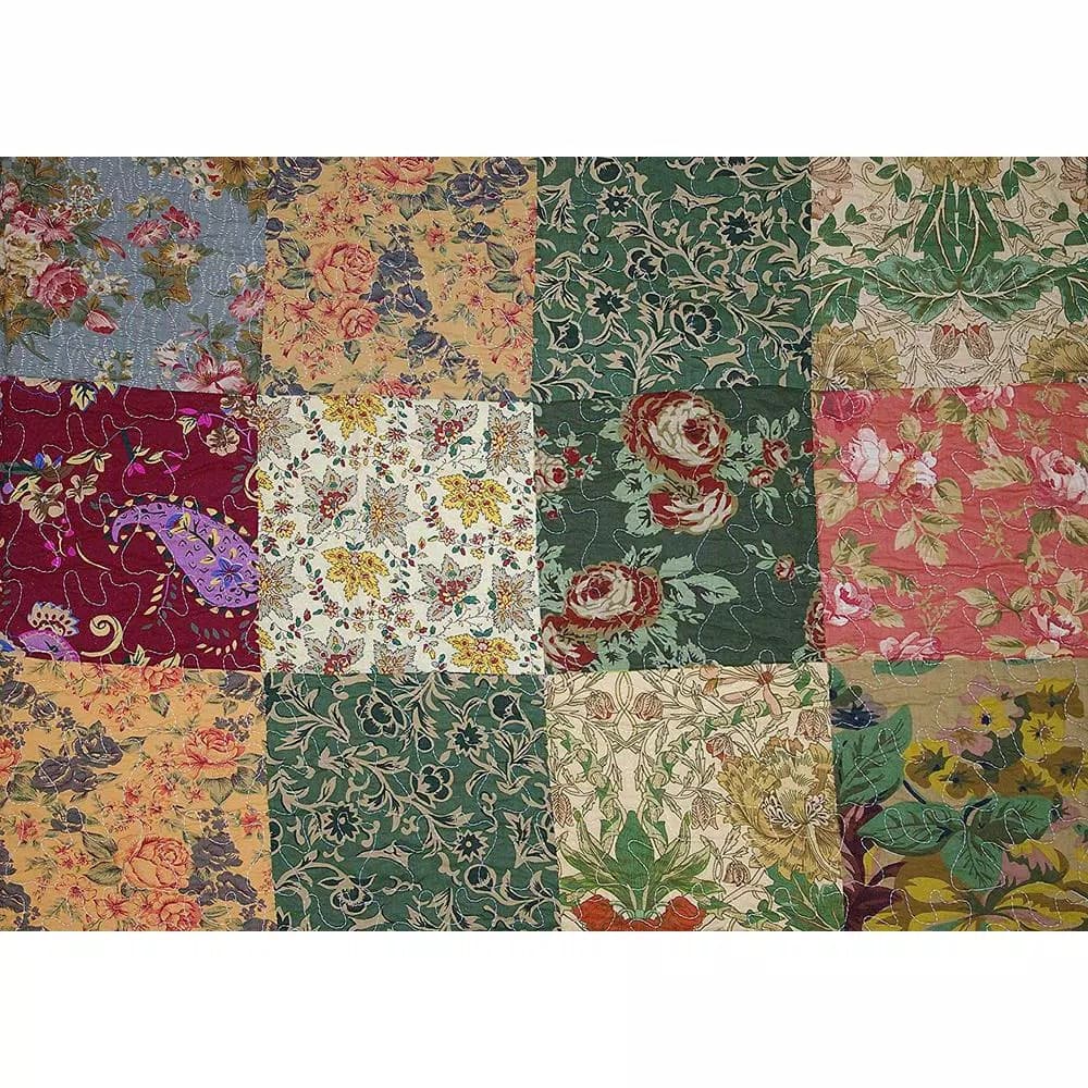 Greenland Home Fashions Antique Chic Multicolored Floral & Paisley Quilted Cotton Throw Blanket, 50 x 60 in.