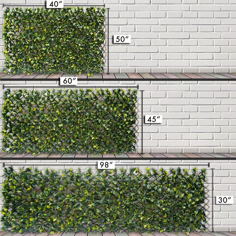 Greensmart Decor 40 in. x 80 in. Artificial Lemon Leaf Lattice Privacy Screen