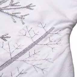 Glitzhome 21 in. White Faux Fur Christmas Stockings with Silver Sequins and Embroidery (2-Pack) thumbnail 2