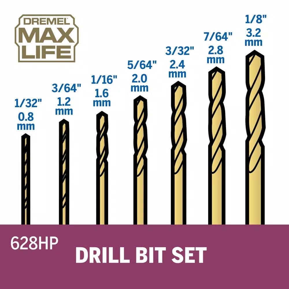 Dremel 7-Piece High-Speed Steel Drill Bit Set for Metal