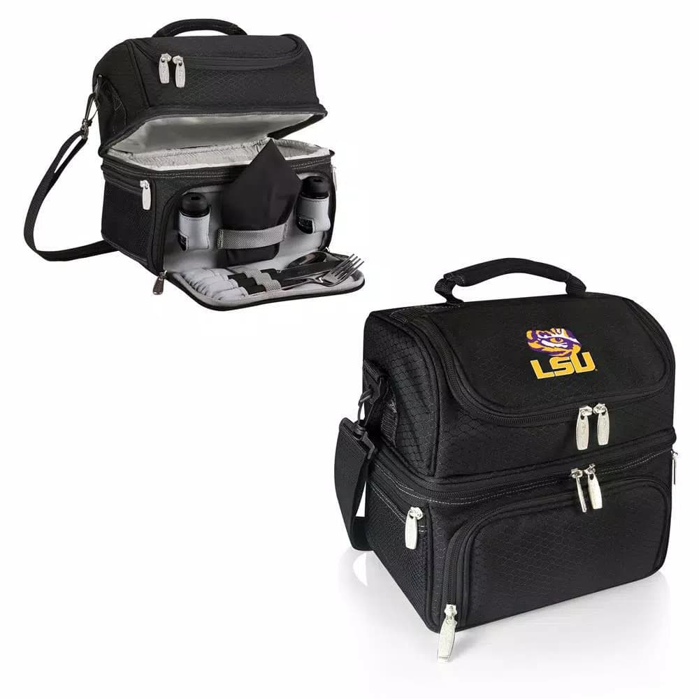 ONIVA Pranzo LSU Tigers Black Insulated Lunch Bag with Cutlery Set