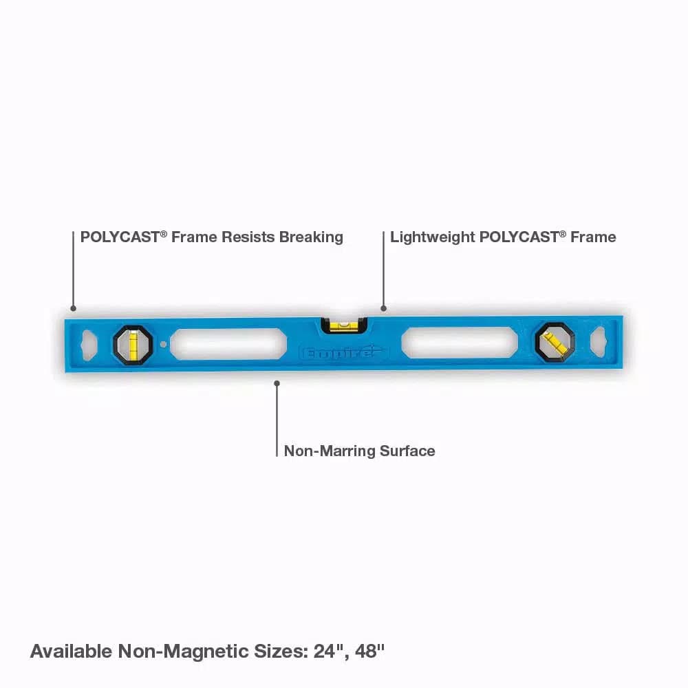 Empire 24 in. Polycast I-Beam Level with 3 Acrylic Vials