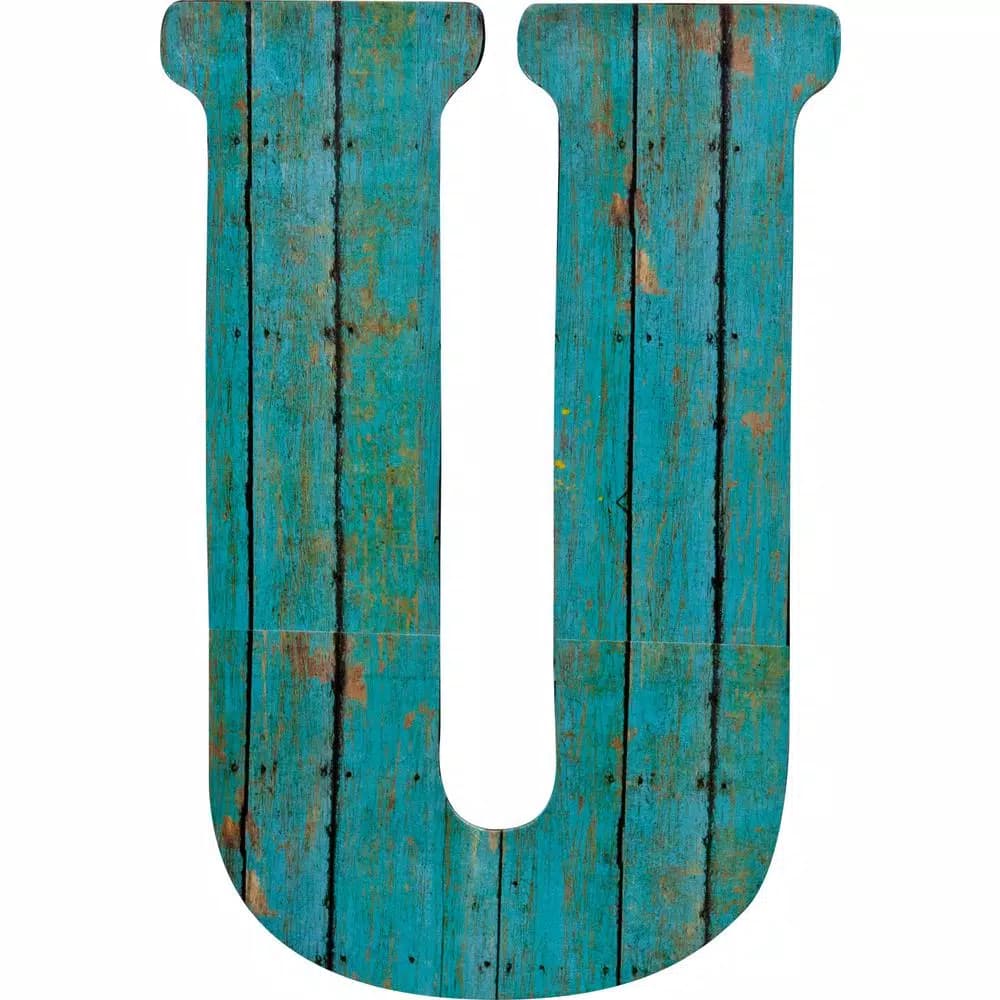 Jeff McWilliams Designs 15 in. Oversized Unfinished Wood Letter (U) - Industrial Style Wall Decor