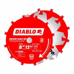 Diablo 8 in. 12-Tooth Stacked Dado Saw Blade Set with Carrying Case thumbnail 1