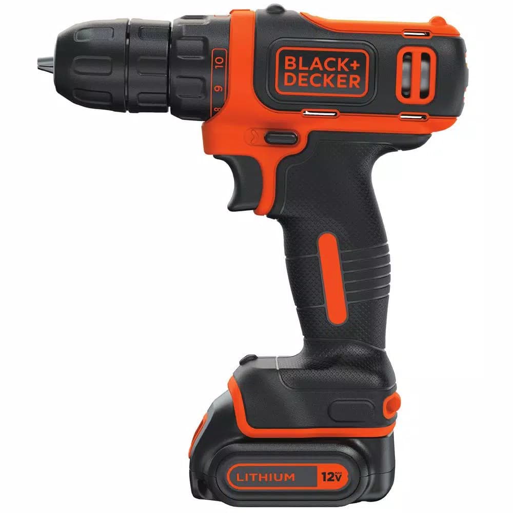 BLACK+DECKER 12V MAX Lithium-Ion Cordless 3/8 in. Drill Driver Kit with 1.5 Ah Battery and Charger