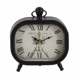 LITTON LANE Set of 3 Vintage Farmhouse Rounded Rectangle Iron Table Clocks - Distressed Red, Black, and White thumbnail 7