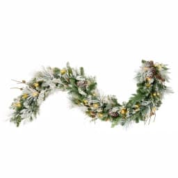 Haute Decor 6 ft. Pre-Lit LED Snowfall Creek Artificial Christmas Garland with Pine Cones thumbnail 3