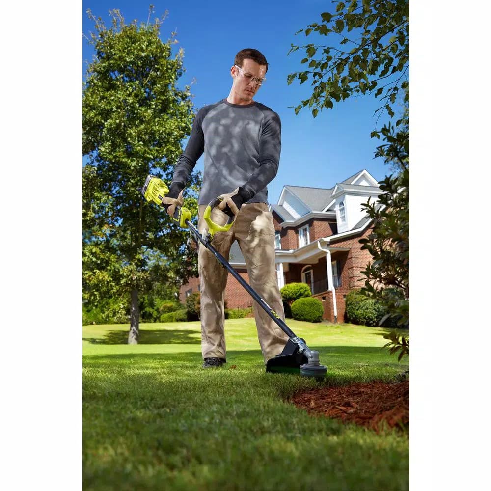 RYOBI ONE+ 18V Brushless Cordless String Trimmer with 4.0 Ah Battery and Charger Included