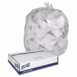 Genuine Joe 45 Gallon Clear Trash Can Liners, 0.6 Mil, 250-Count thumbnail 2