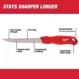 Milwaukee 6 in. Smooth Blade Insulation Knife with Stainless Steel Blade thumbnail 2