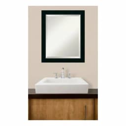 Amanti Art Nero 19 in. W x 23.25 in. H Rectangular Framed Bathroom Vanity Mirror, Black thumbnail 5