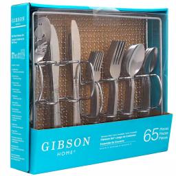 Gibson Home South Bay 65-Piece Stainless Steel Flatware Set with Wire Caddy, Service for 8 thumbnail 1