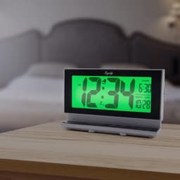 Equity by La Crosse Large 2 in. LCD Digital Alarm Table Clock with Night Vision Technology - Silver thumbnail 7
