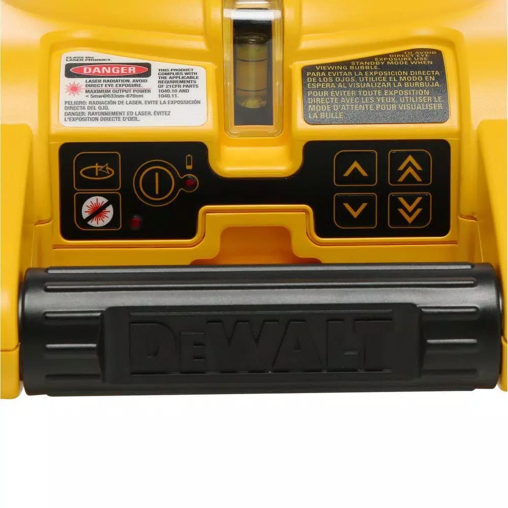 DEWALT Red Self-Leveling Rotary Laser Level Kit with Detector, Clamp, Wall Mount, and Bag