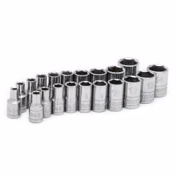 Husky 30-Piece 1/4 in. Drive SAE/Metric Ratchet and Socket Set thumbnail 6