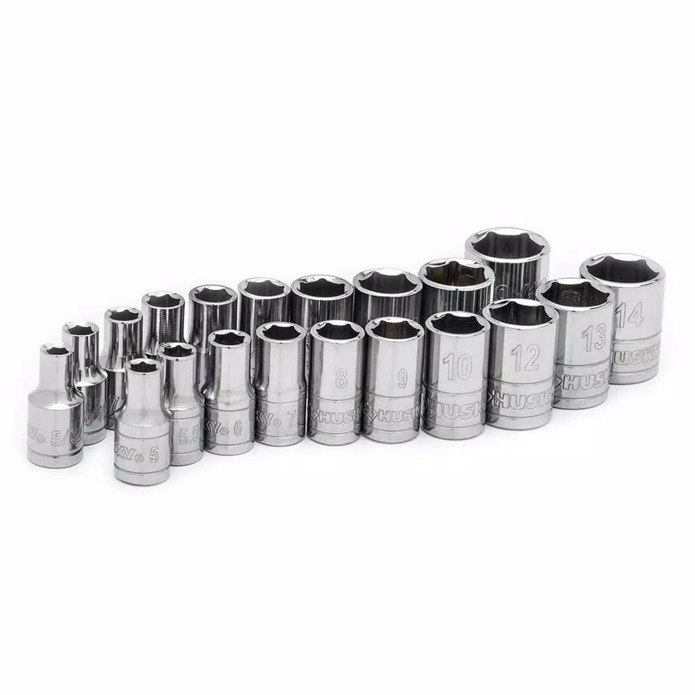 Husky 30-Piece 1/4 in. Drive SAE/Metric Ratchet and Socket Set