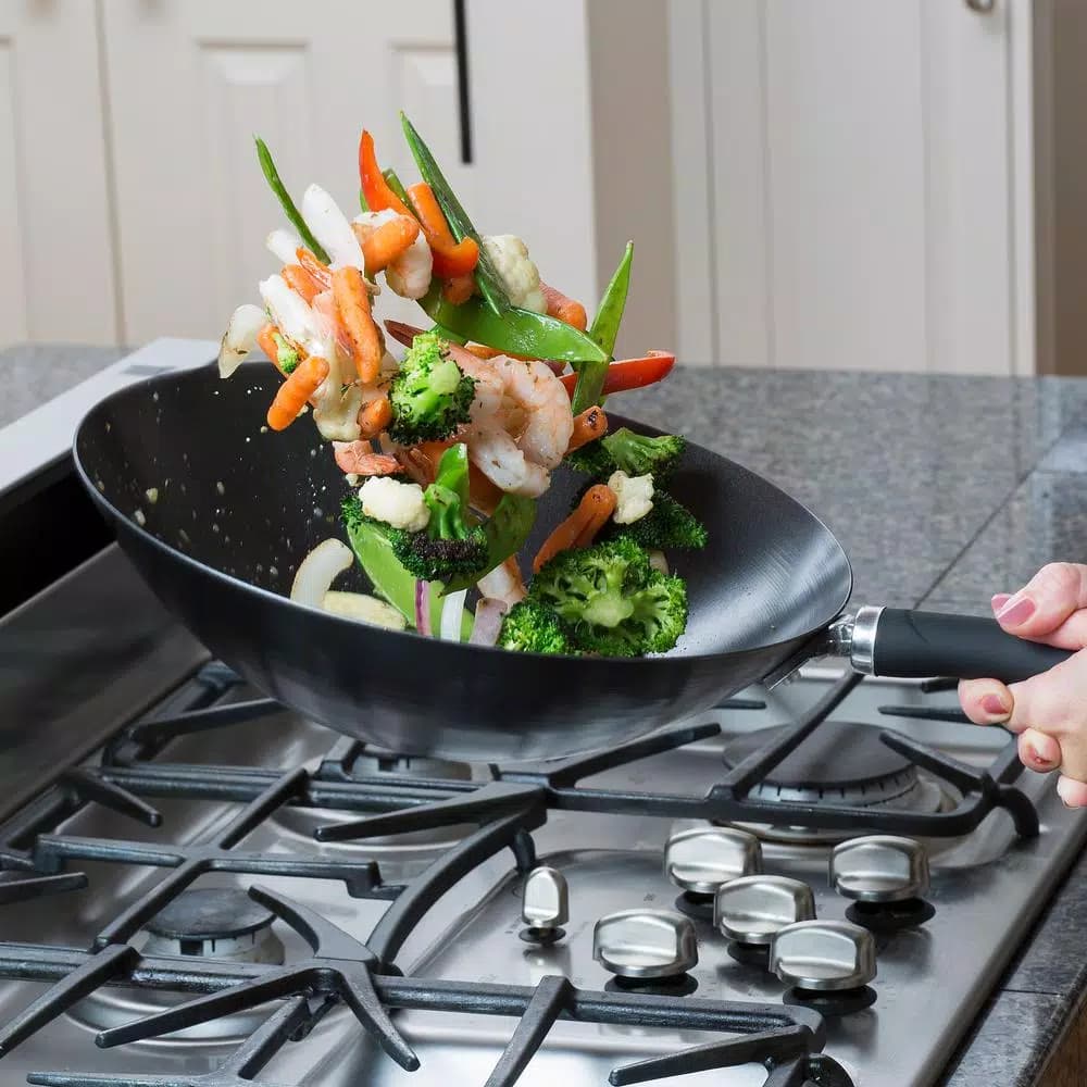 Ecolution Hong Kong Chopstick House 12-inch Aluminum Nonstick Wok with Helper Handle
