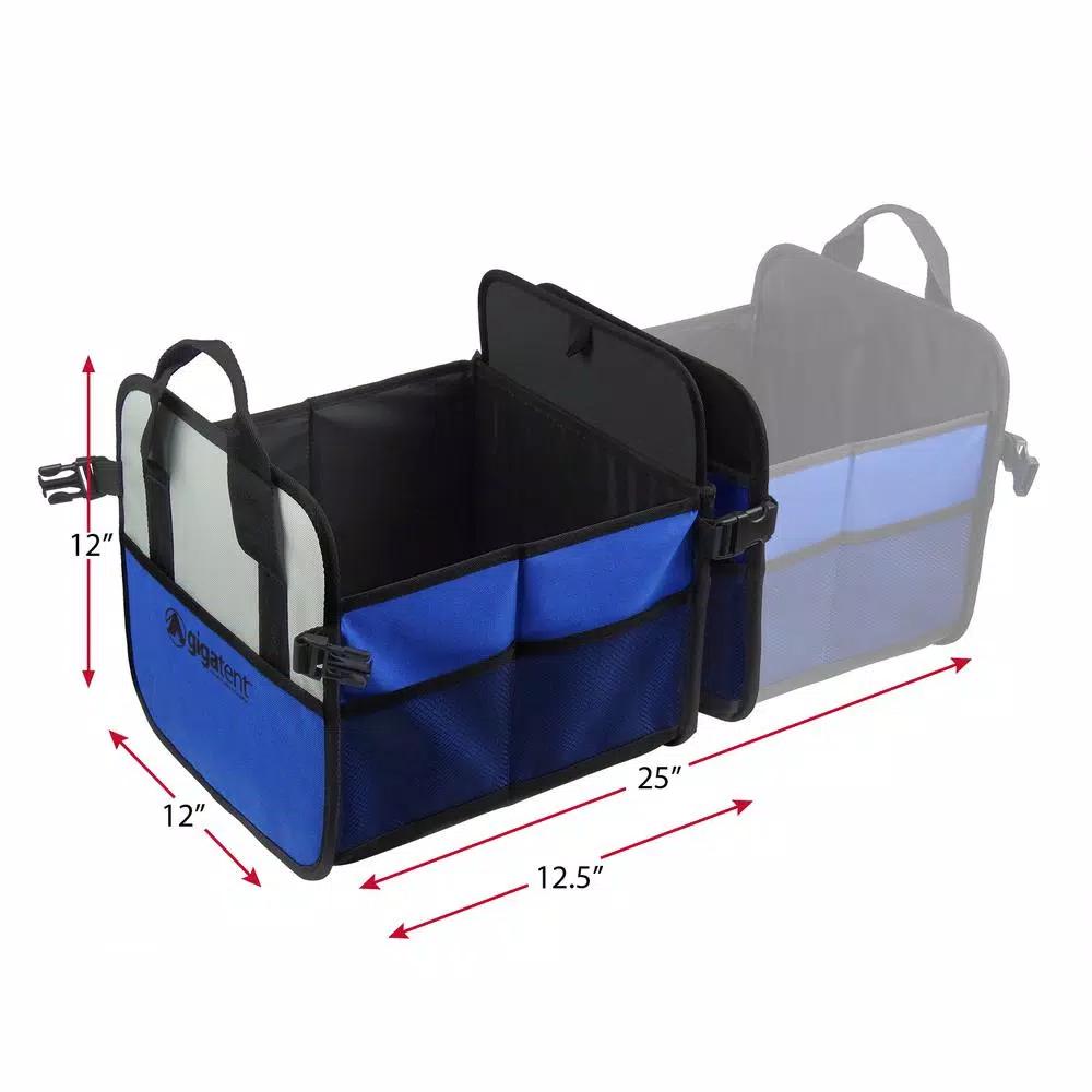 GigaTent 2-Compartment Collapsible Portable Trunk Organizer and Soft-Side Cooler, Blue