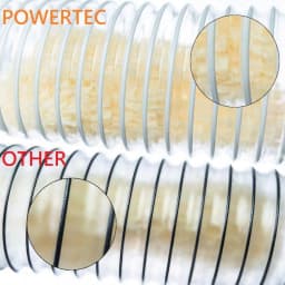 Powertec 2.5 in. x 10 ft. Flexible PVC Dust Collection Hose, Clear thumbnail 3