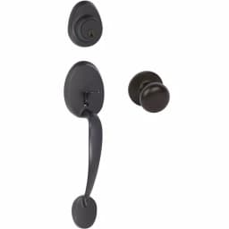 Delaney Tralee Black Double Cylinder Deadbolt Entry Door Handleset thumbnail 1