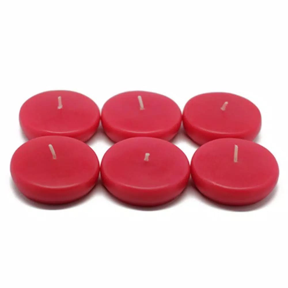 Zest Candle Red Floating Candles for Holiday Decor, 2.25 in. Diameter (Box of 24)