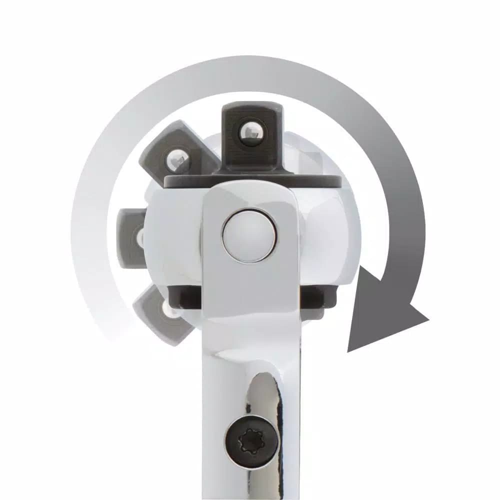 TEKTON 1/4 in. Drive 5 in. Swivel Head Ratchet, 72-Tooth