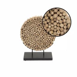 LITTON LANE Round Teak Wood Stump Sculpture - Rustic Organic Table Decor thumbnail 4