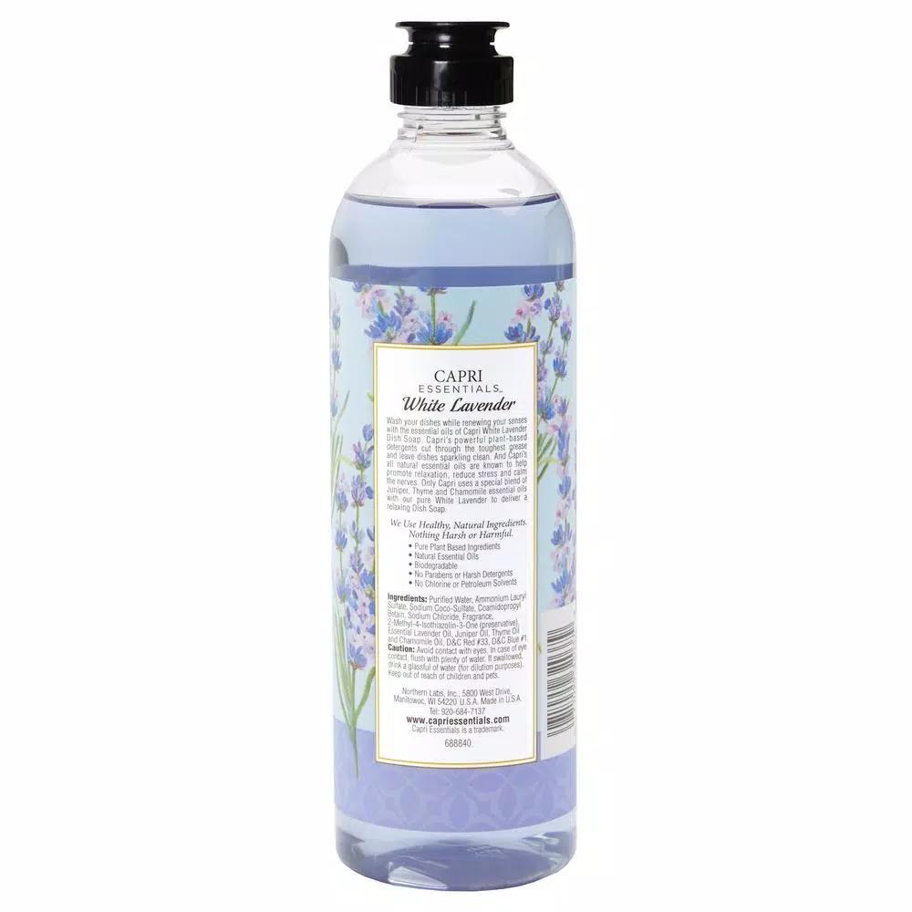 Capri Essentials White Lavender Dish Soap - Plant-Based & Essential Oil Infused