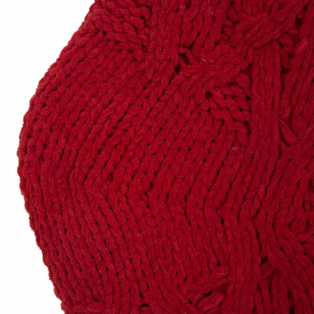Glitzhome 22 in. Red Knitted Polyester Christmas Stockings, 2-Pack