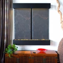 Water Wonders Nojoqui Falls Double Lightweight Slate Wall Fountain with Black Onyx Trim thumbnail 5