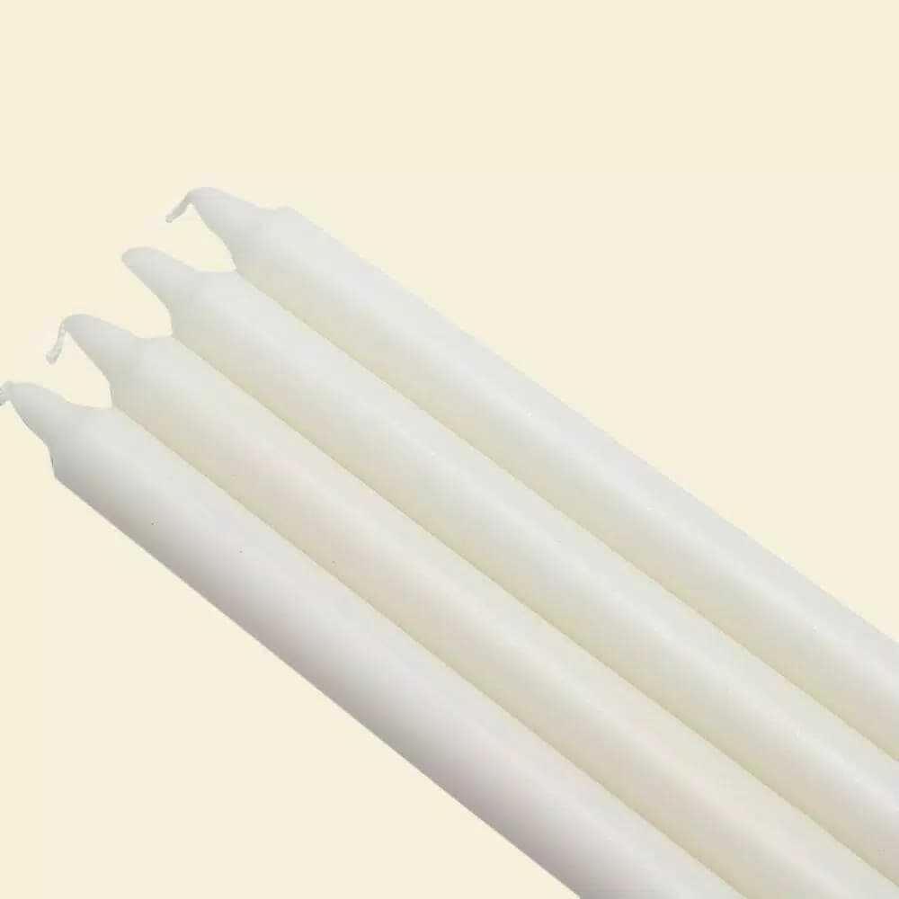 Zest Candle 10 in. White Straight Taper Candles, 12-Set
