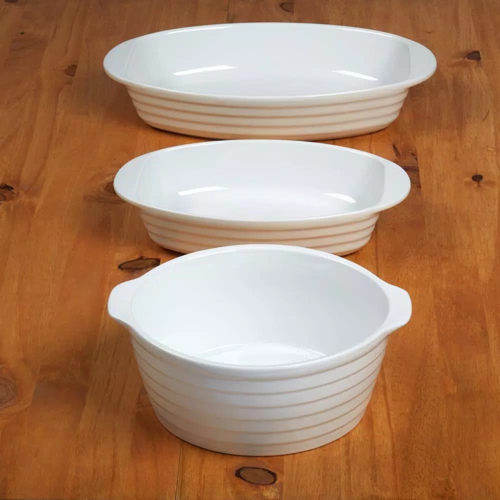 Certified International 3-Piece White Porcelain Bakeware Set