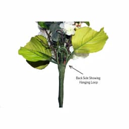 Unbranded 33 in. Pink and Green Hydrangea Peony Silk Flower Swag Wreath thumbnail 3