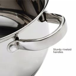 Ecolution Pure Intentions 5 Qt. Round Stainless Steel Dutch Oven with Glass Lid thumbnail 5