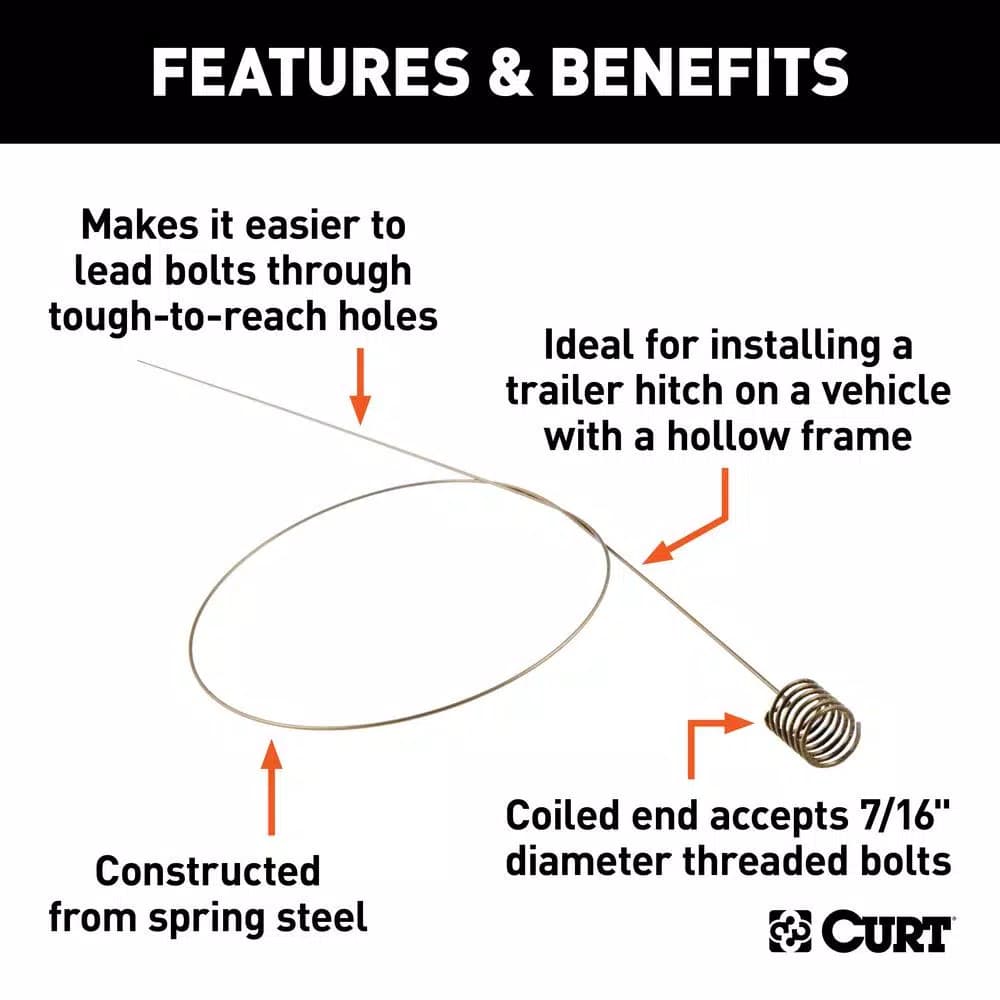 CURT Fish Wire for 7/16" Diameter Bolts, 18" Spring Steel