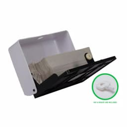Mind Reader White Wall Mounted Multi-Fold Paper Towel Dispenser for C-Fold and M-Fold Towels thumbnail 4