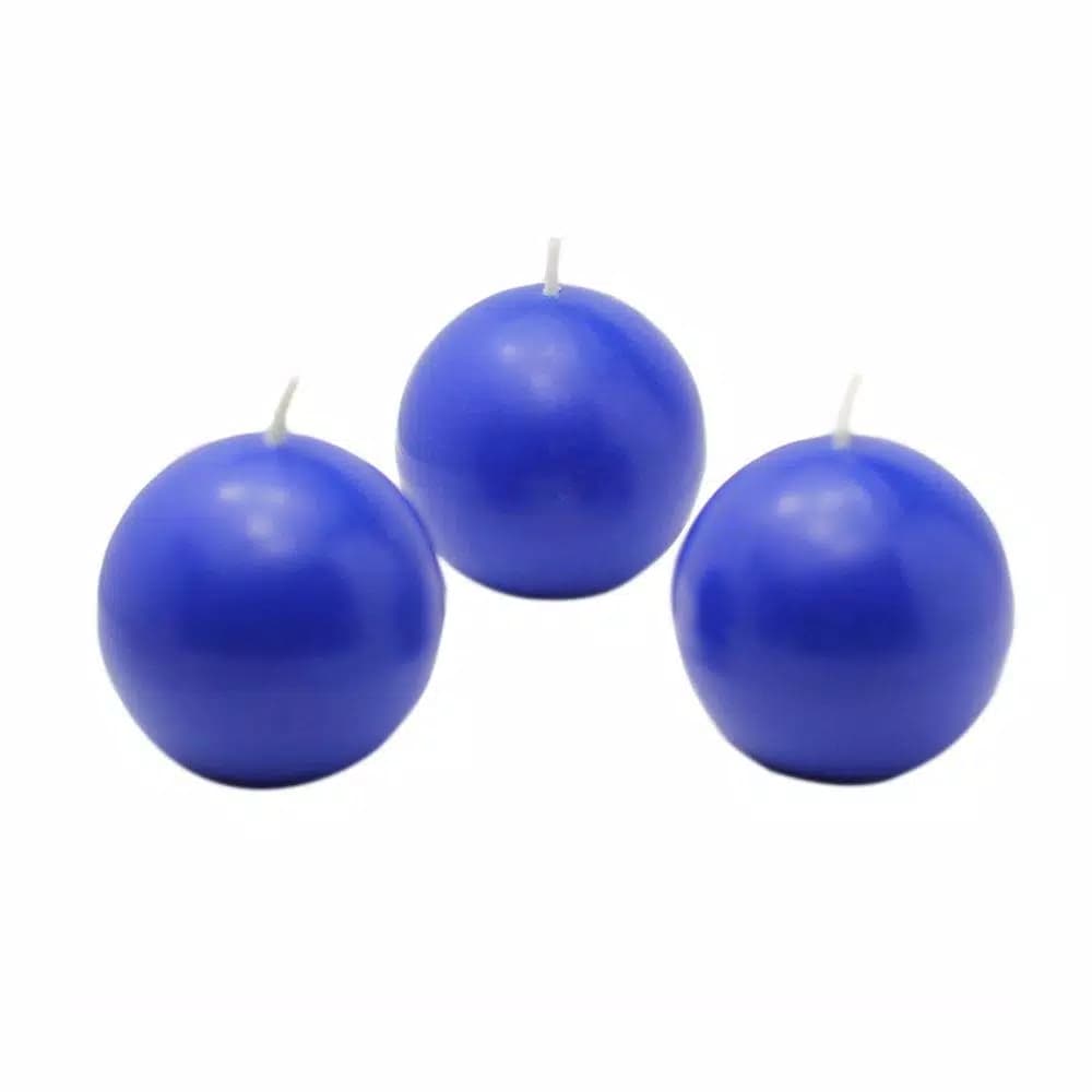 Zest Candle Biedermann and Sons 2 in. Blue Ball Candles, Unscented Paraffin Wax (Box of 12)
