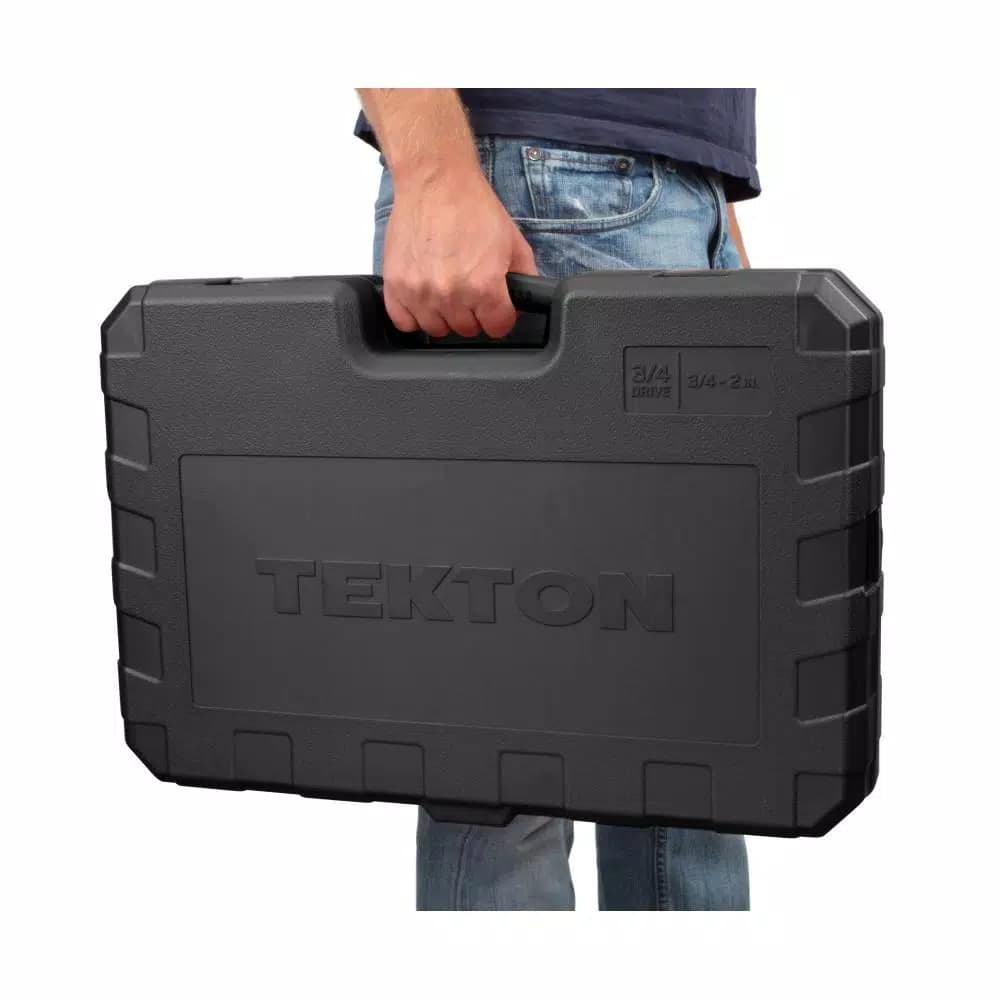 TEKTON 25-Piece 3/4 in. Drive 12-Point Socket and Ratchet Set, SAE