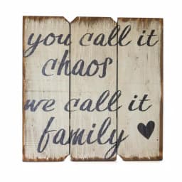 Unbranded Boulder Innovations 16 in. x 16 in. "You Call It Chaos We Call It Family" Rustic Wood Wall Art Sign thumbnail 2