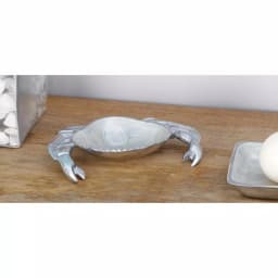 LITTON LANE Coastal Living 8-Inch Aluminum Crab-Shaped Decorative Trays, Set of 3 thumbnail 1