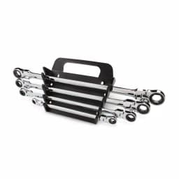 TEKTON 4-Piece Extra Long Flex-Head Ratcheting Box End Wrench Set, SAE thumbnail 1