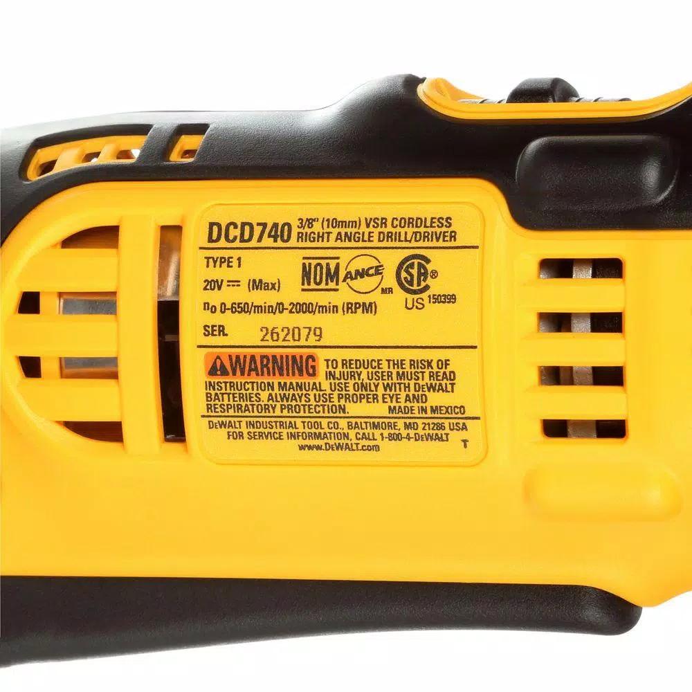 DEWALT 20V MAX Cordless 3/8 in. Right Angle Drill/Driver with 4.0Ah Battery