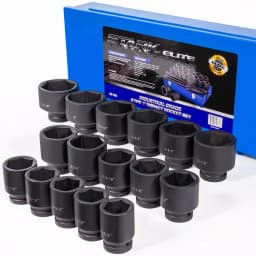 Stark 1 in. Drive Cr-Mo Steel 6-Point SAE Deep Impact Socket Set with Extensions and Case, 21-Piece thumbnail 2
