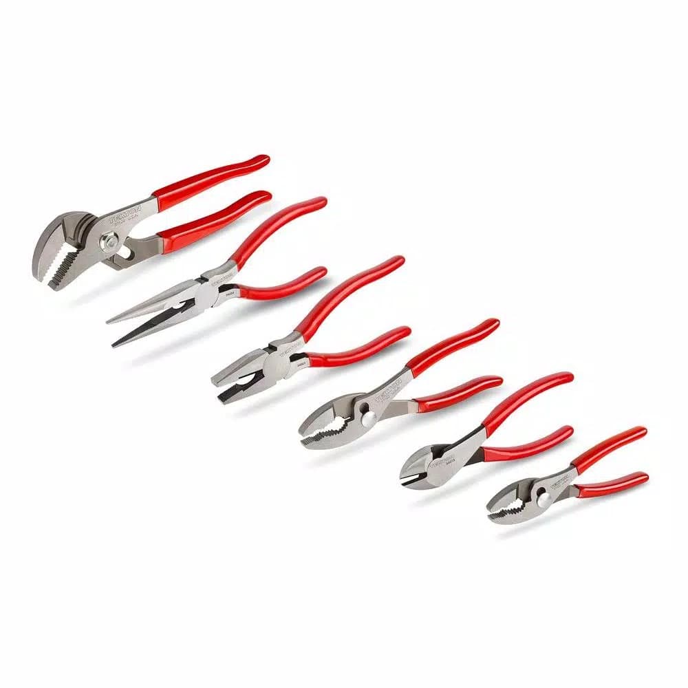 TEKTON 6-Piece Professional Plier Set with High-Leverage Cutting and Versatile Jaws