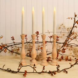 LUMABASE 9.25 in. Flameless Taper Candles with Amber Glow, Off White Plastic (4 Count) thumbnail 3